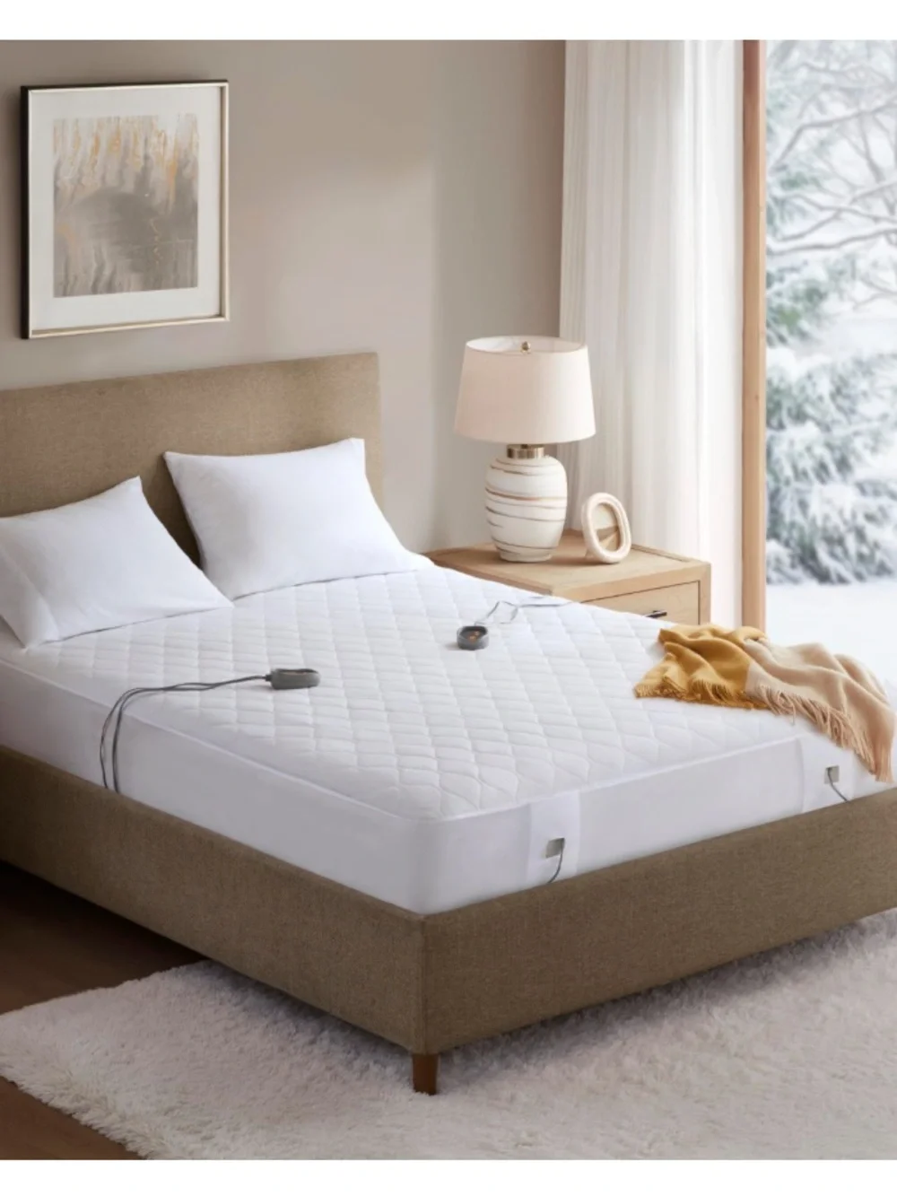 BeautyRest Heated Mattress Pad-Cotton Blend with 5 Heat Settings KING